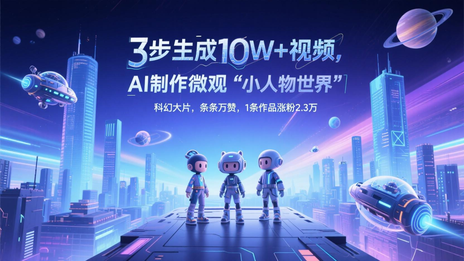 三步生成10W+视频，AI制作微观“小人物世界”科幻大片，条条万赞，1条作品涨粉2.3万好项目网-专注分享网络创业项目落地实操课程 – 全网首发_高质量创业项目输出好项目网