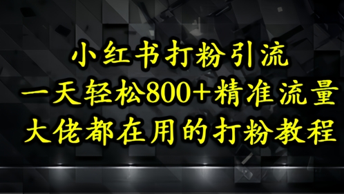 小红书打粉引流，一天轻松500+精准流量，大佬都在用的打粉教程好项目网-专注分享网络创业项目落地实操课程 – 全网首发_高质量创业项目输出好项目网