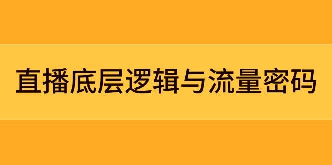 直播底层逻辑与流量密码：定位模型+案例拆解，急速流承接与数据优化全攻略好项目网-专注分享网络创业项目落地实操课程 – 全网首发_高质量创业项目输出好项目网