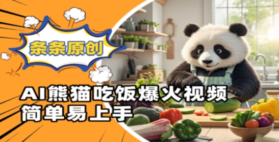 Ai熊猫吃饭爆火视频，条条原创，简单易上手好项目网-专注分享网络创业项目落地实操课程 – 全网首发_高质量创业项目输出好项目网