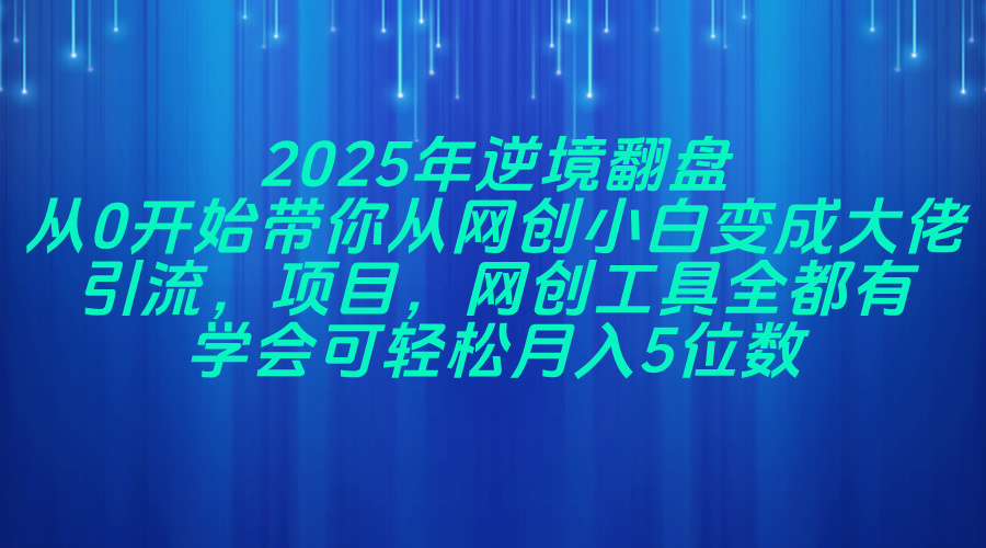 2025年逆境翻盘，从0开始带你从网创小白变成大佬，引流，项目，网创工…好项目网-专注分享网络创业项目落地实操课程 – 全网首发_高质量创业项目输出好项目网